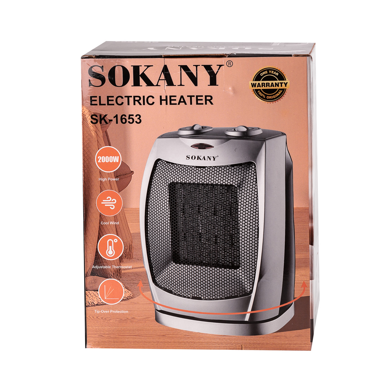Тепловентилятор Sokany SK1653 з поворотним механызмом 2000W_SK1653_Milantium_4