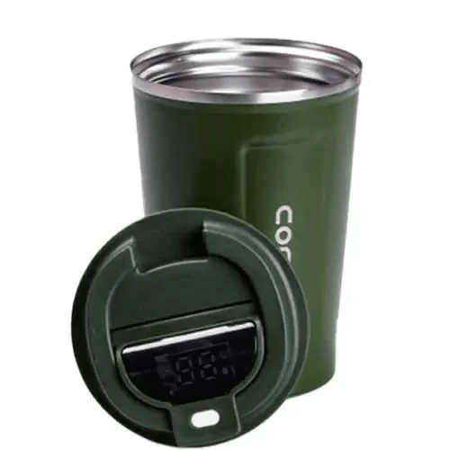 Термокружка Coffee з датчиком температури 380 мл зелена_HPGM5821GR_Milantium_4