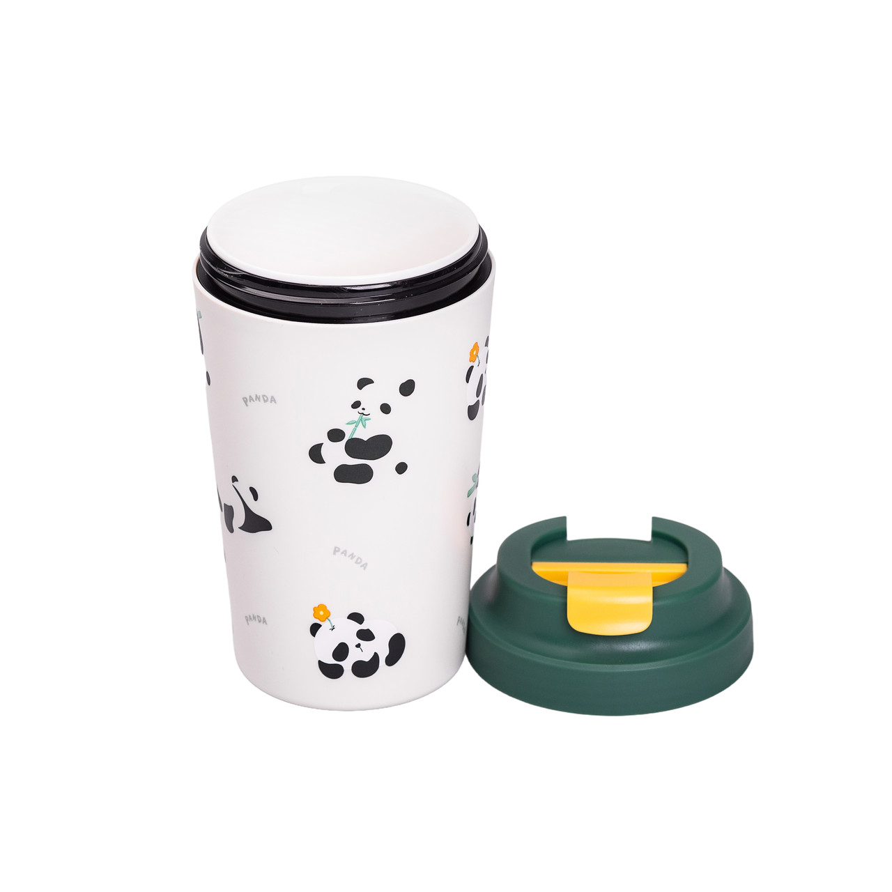Термочашка Panda з керамічною колбою 380 мл Зелена HP-14-12GR_HP-14-12GR_Milantium_3