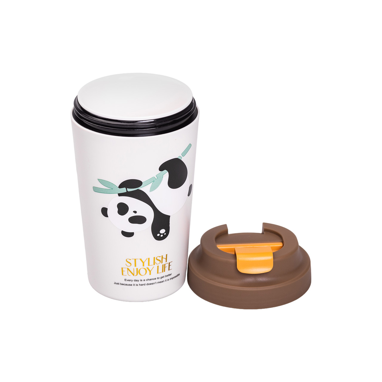 Термочашка Panda з керамічною колбою 380 мл Коричнева HP-14-12BR_HP-14-12BR_Milantium_3