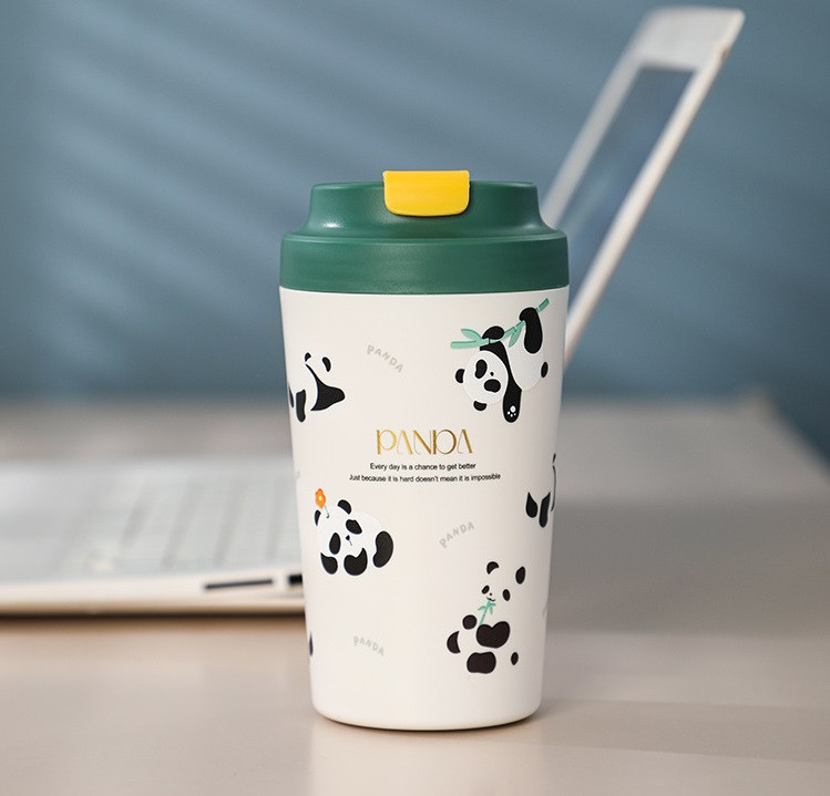 Термочашка Panda з керамічною колбою 380 мл Зелена HP-14-12GR_HP-14-12GR_Milantium_6
