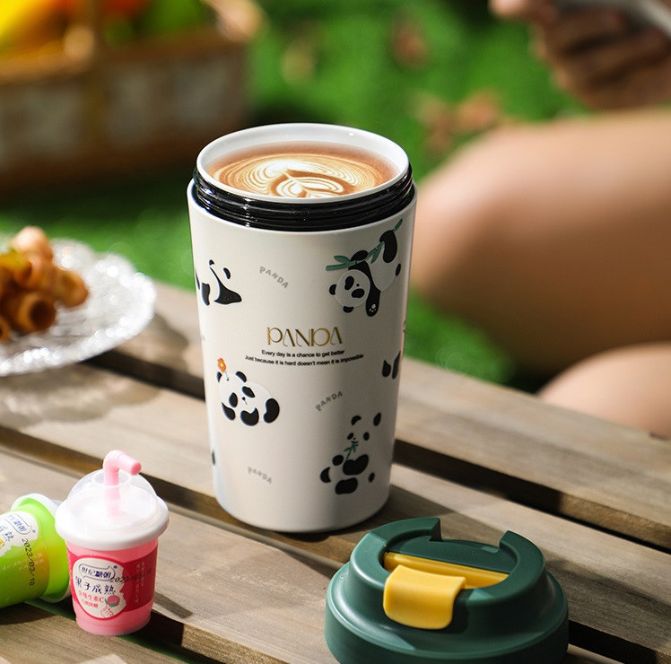 Термочашка Panda з керамічною колбою 380 мл Зелена HP-14-12GR_HP-14-12GR_Milantium_7