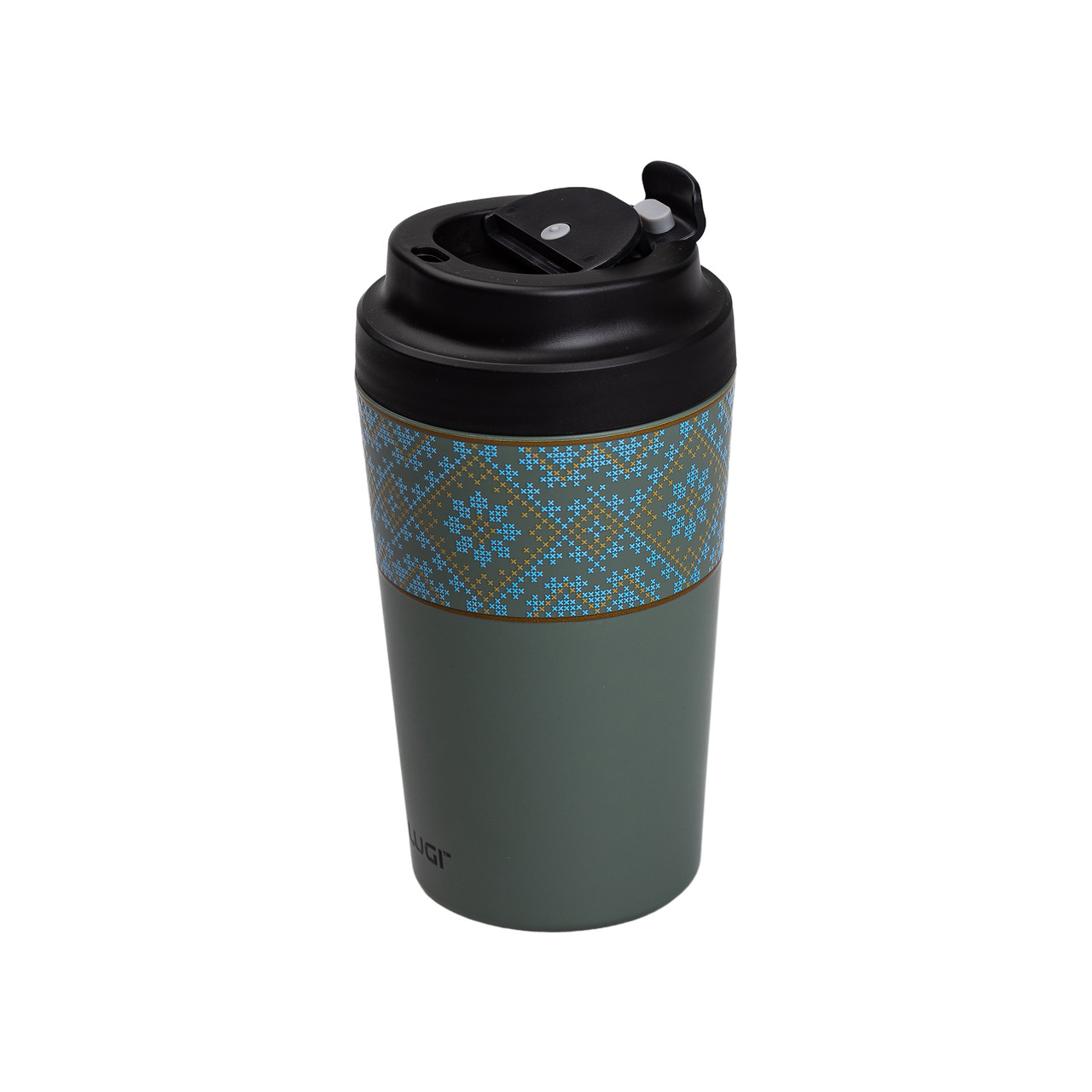 Термочашка Вишиванка з порцелянаовою колбою 380 мл сіро-зелена HP-14-50GR_HP-14-50GR_Milantium_2