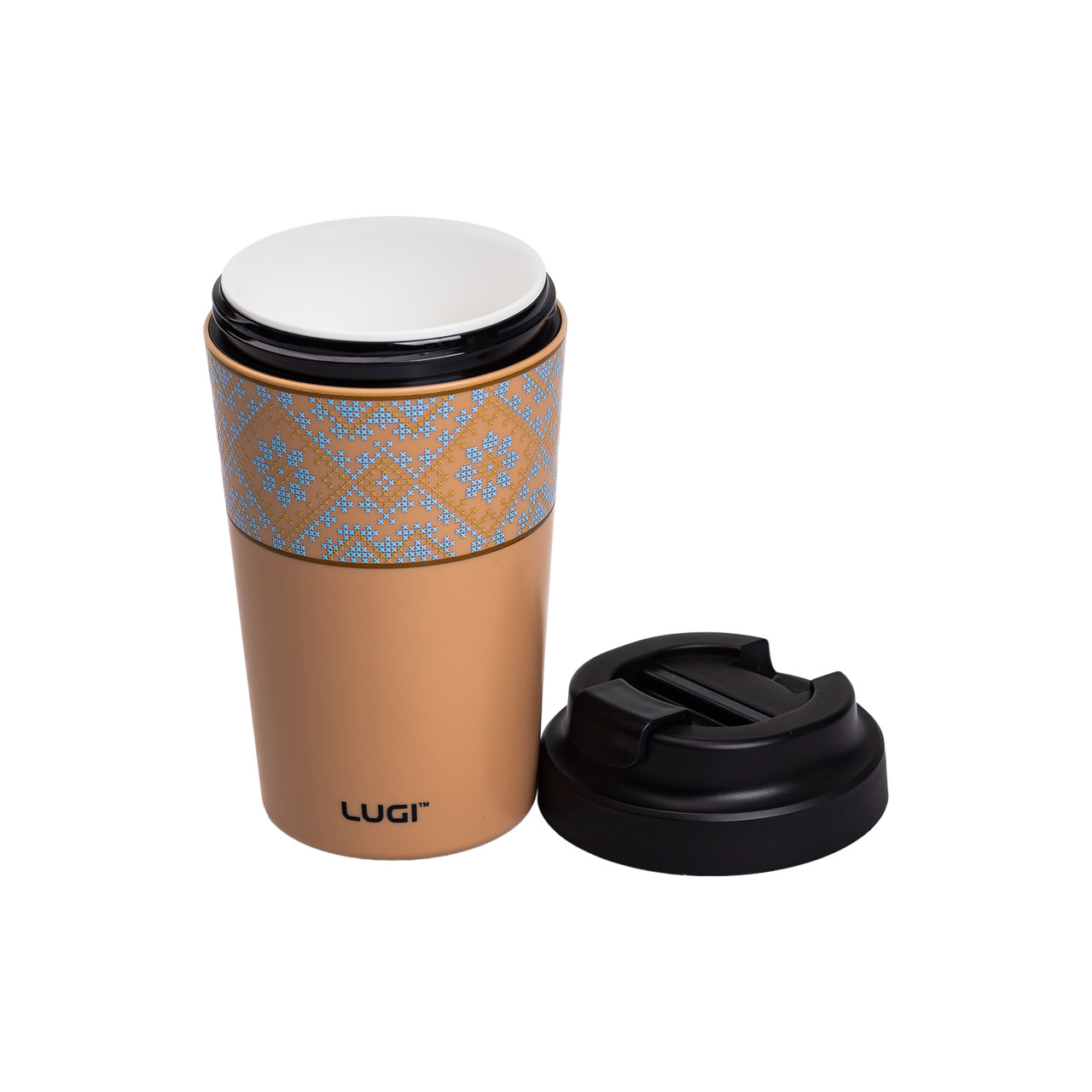 Термошка вышивка с керамической колбой 380 мл помаранчева HP-14-50O_HP-14-50O_Milantium_2