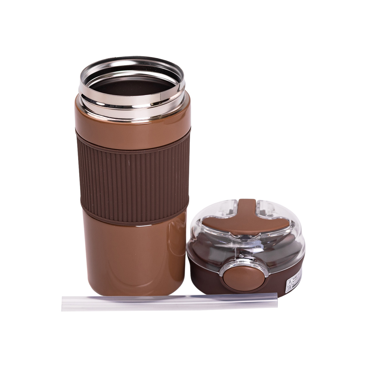 Термочашка с трубочкой 400 мл Коричневий HPGM3001BR_HPGM3001BR_Milantium_5