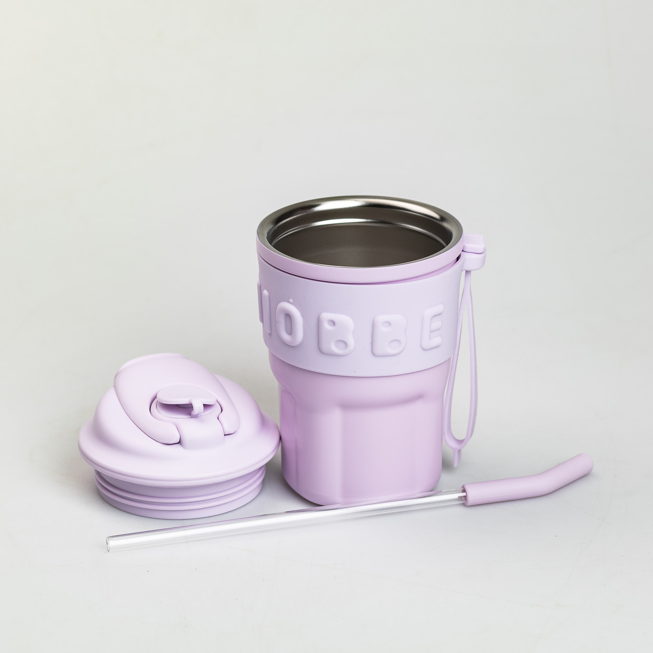 Термочашка Chiobbe с трубочкой и ремешком 450 мл бузкова HP-14-18V_HP-14-18V_Milantium_3