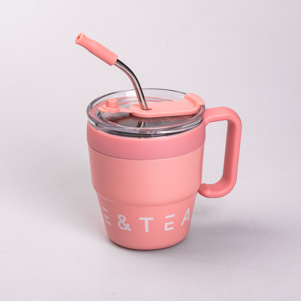 Термочашка Coffee & Tea з трубочкою рожева_HP-14-23P_Milantium_1