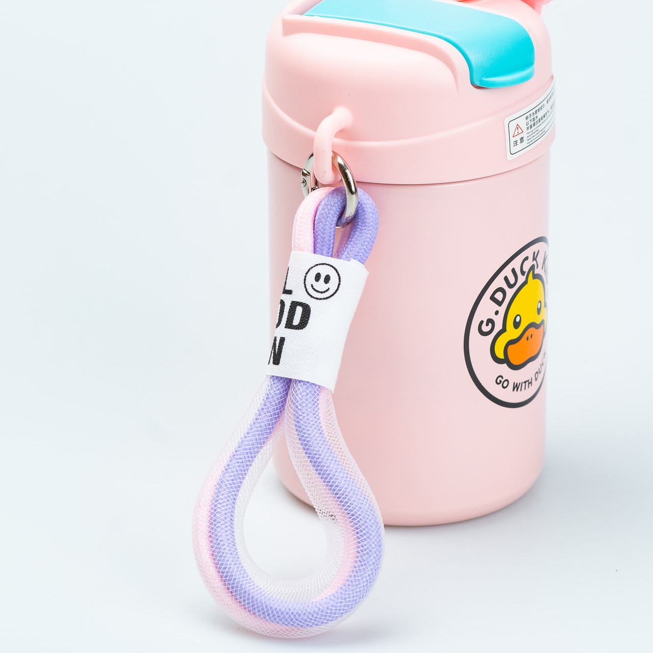 Дитячий термос із трубочкою з ремінцем 460 мл Рожевий_HP18309P_Milantium_5