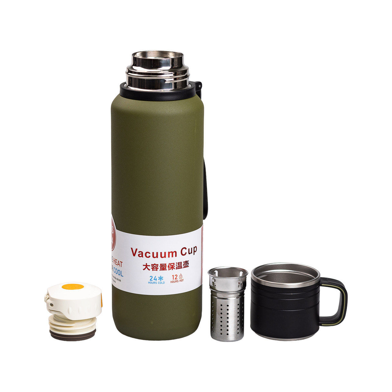 Термос із нержавіючої сталі із заварником 1 л зелений HP-14-28GR_HP-14-28GR_Milantium_5