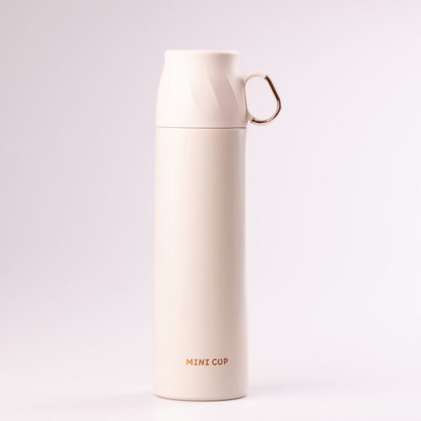 Термос з чашкою та клапаном Mini Cup 500мл з металевою колбою Білий_HPGM7009W_Milantium_1