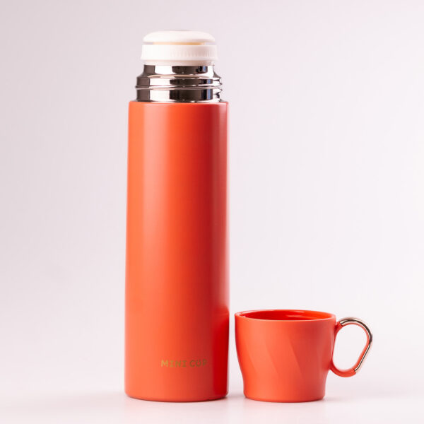Термос з чашкою та клапаном Mini Cup 500мл з металевою колбою Червоний_HPGM7009R_Milantium_2