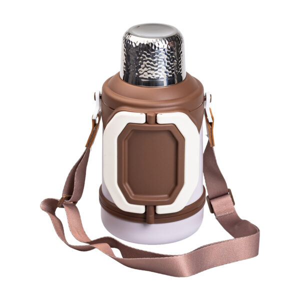 Термос Vacuum Cup 1.5 літра з ремінцем і складною ручкою коричневий HP-14-21V_HP-14-21V_Milantium_1