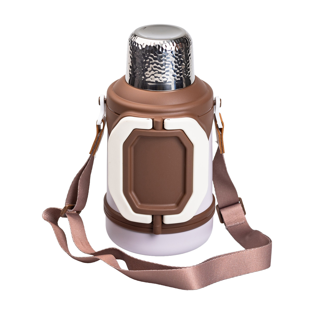 Термос Vacuum Cup 1.5 літра з ремінцем і складною ручкою коричневий HP-14-21V_HP-14-21V_Milantium_1