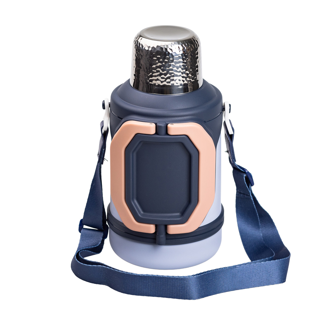 Термос Vacuum Cup 1.5 літра з ремінцем і складною ручкою темно-синій HP-14-21BL_HP-14-21BL_Milantium_1