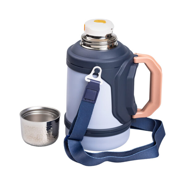 Термос Vacuum Cup 1.5 літра з ремінцем і складною ручкою темно-синій HP-14-21BL_HP-14-21BL_Milantium_2