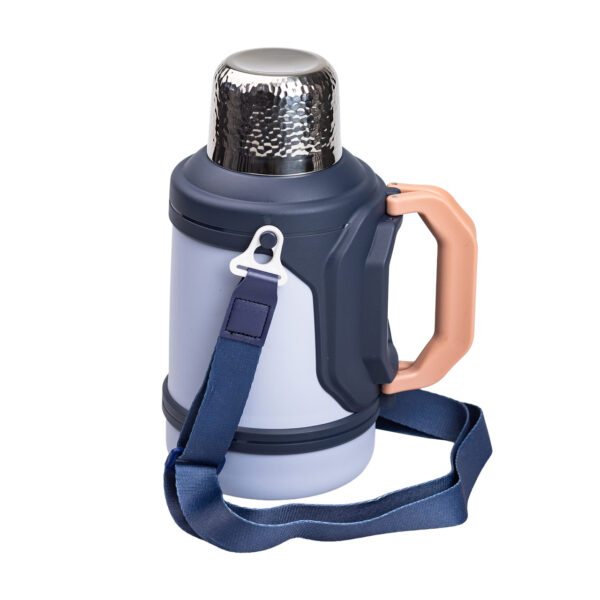 Термос Vacuum Cup 1.5 літра з ремінцем і складною ручкою темно-синій HP-14-21BL_HP-14-21BL_Milantium_4
