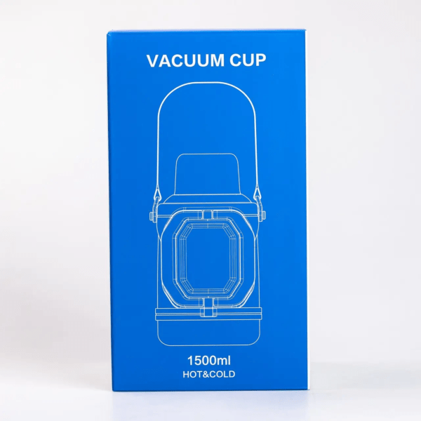 Термос Vacuum Cup 1.5 літра з ремінцем і складною ручкою темно-синій HP-14-21BL_HP-14-21BL_Milantium_6