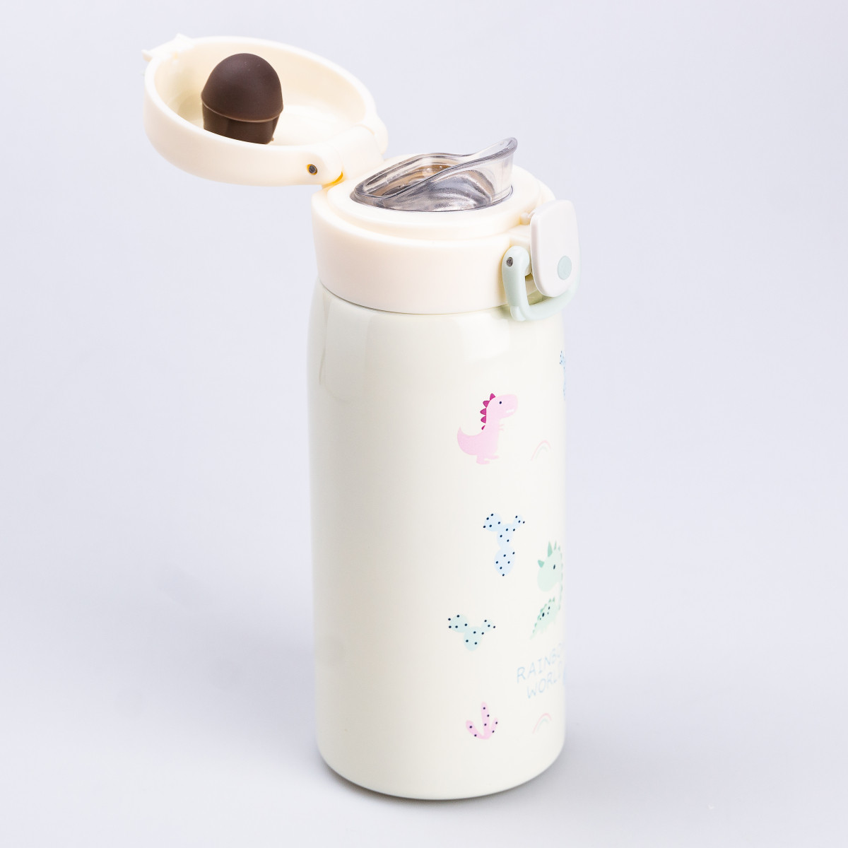 Термос дитячий з поїлкою металевий «Динозавр» 350 мл Молочний_HP28490_Milantium_2