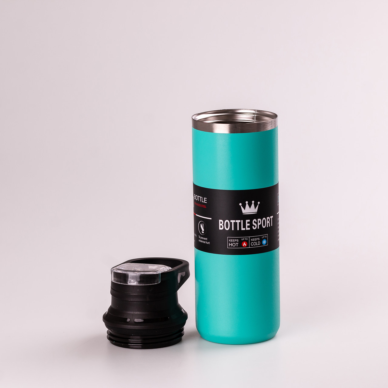 Термос з напувалкою та ручкою 550 мл колба з нержавіючої сталі 23 см М'ятний_HPGM5010M_Milantium_2