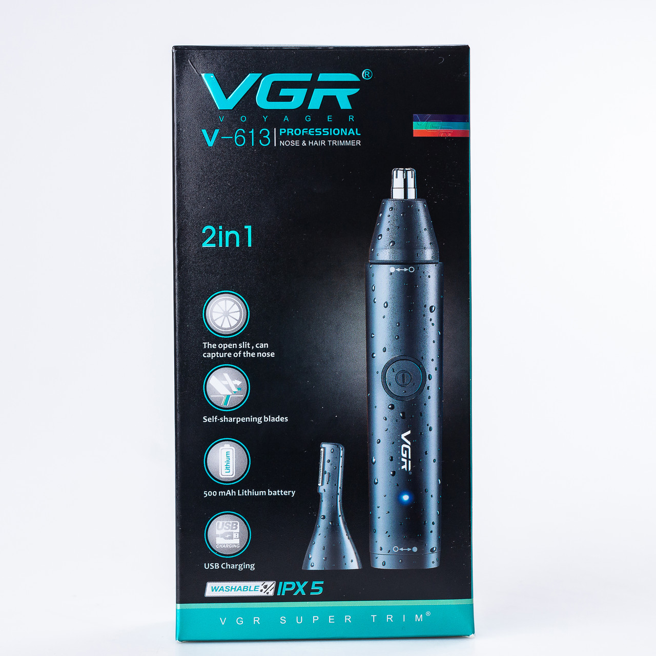 Тример для носата вух VGR V-613 акумуляторний 5 Вт з насадками_HPV613_Milantium_5