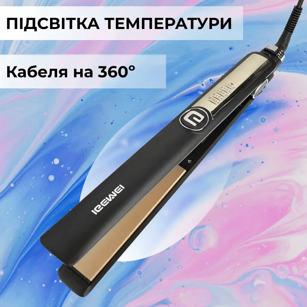 Утюжок для волосся Gemei GM-416 з турмаліновим покриттям чорний_HP-GM416B_Milantium_7