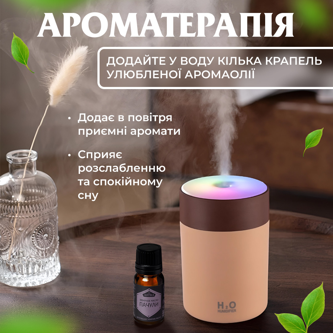 Зволожувач повітря USB Colorful Humidifier 300ml Коричновий_HPBH17199BR_Milantium_3