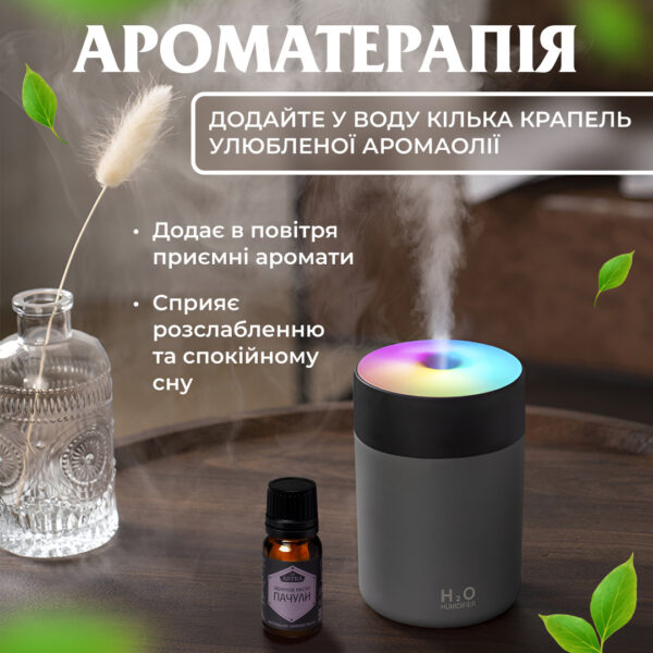 Зволожувач повітря USB Colorful Humidifier 300ml Сірий_HPBH17199G_Milantium_6