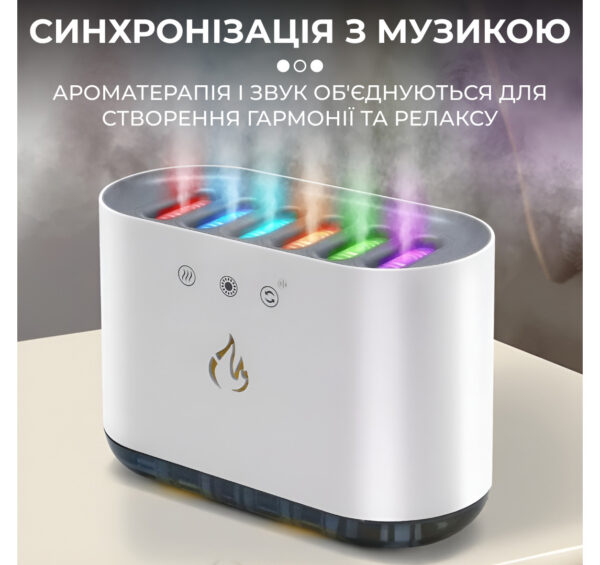 Зволожувач повітря з RGB-підсвічуванням і синхронізацією з музикою 900 мл