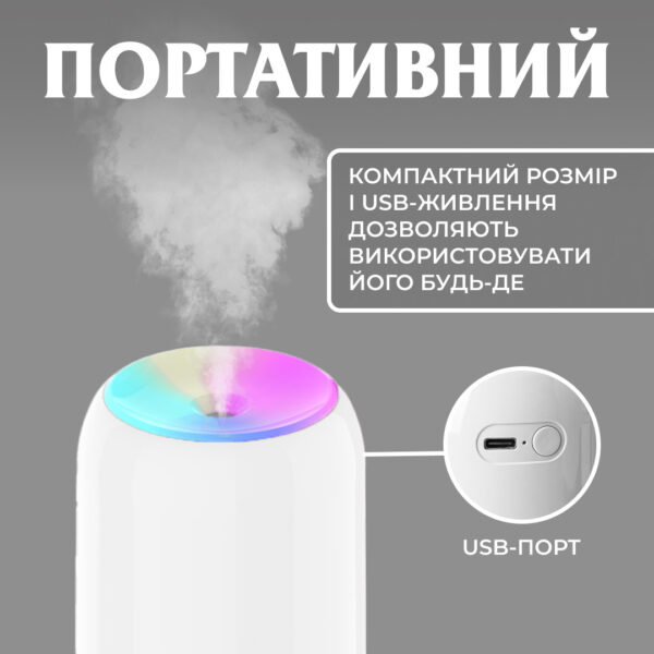 Зволожувач повітря аромадифузор 200 мл білий_HPBH16991W_Milantium_5
