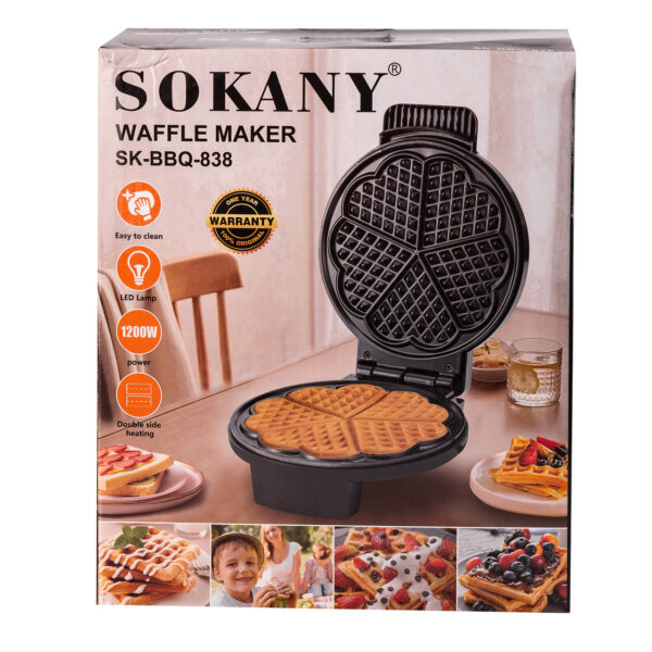 Вафельниця Sokany для товстих вафель 1200 Вт на 5 вафель_SKBBQ838_Milantium_5