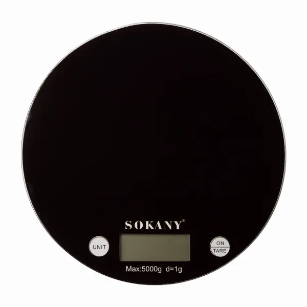 Кухонные весы круглые Sokany SK-19023B электронные 5 кг черные_SK-19023B_Milantium_1