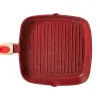 Алюмінієва сковорода-гриль 24 см зі скляною кришкою Square Red MGC HP-4-461R_HP-4-461R_Milantium_7