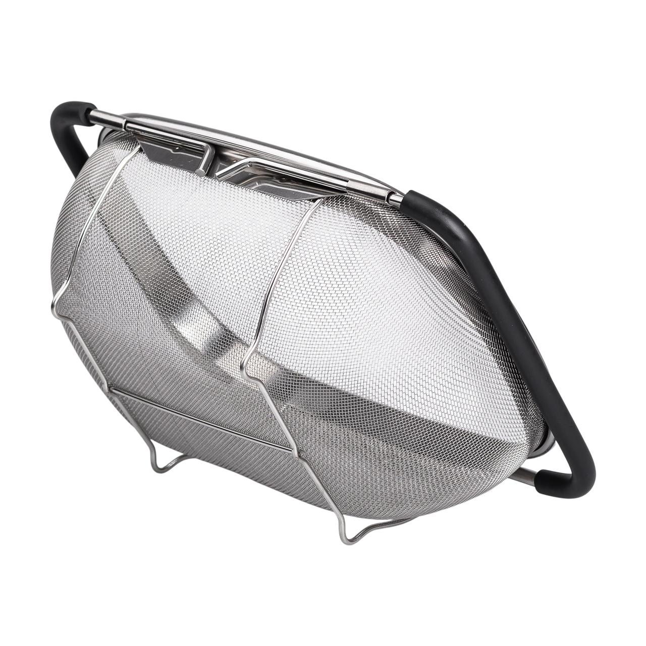 Дуршлаг сито на раковину для мытья овощей и фруктов 29х19х10 см из нержавеющей стали_HP-19-18-S_Milantium_5