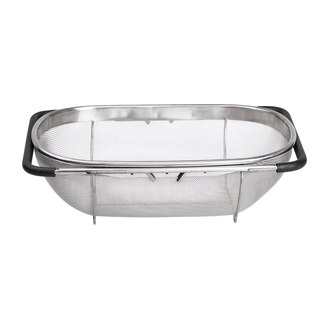 Дуршлаг на раковину для мытья овощей и фруктов 36х25х10.5 см с телескопическими ручками Lugi_HP-19-18-L_Milantium_3