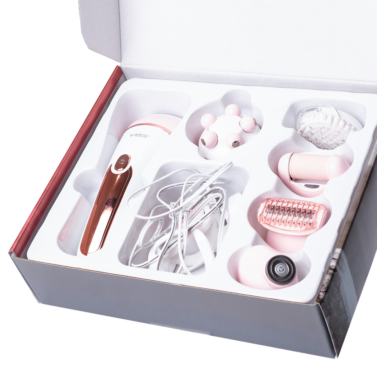 Бездротовий епілятор для обличчя та тіла для жінок 6 в 1 домашній триммер для волосся USB VGR HP-V-733-P_HP-V-733-P_Milantium_6