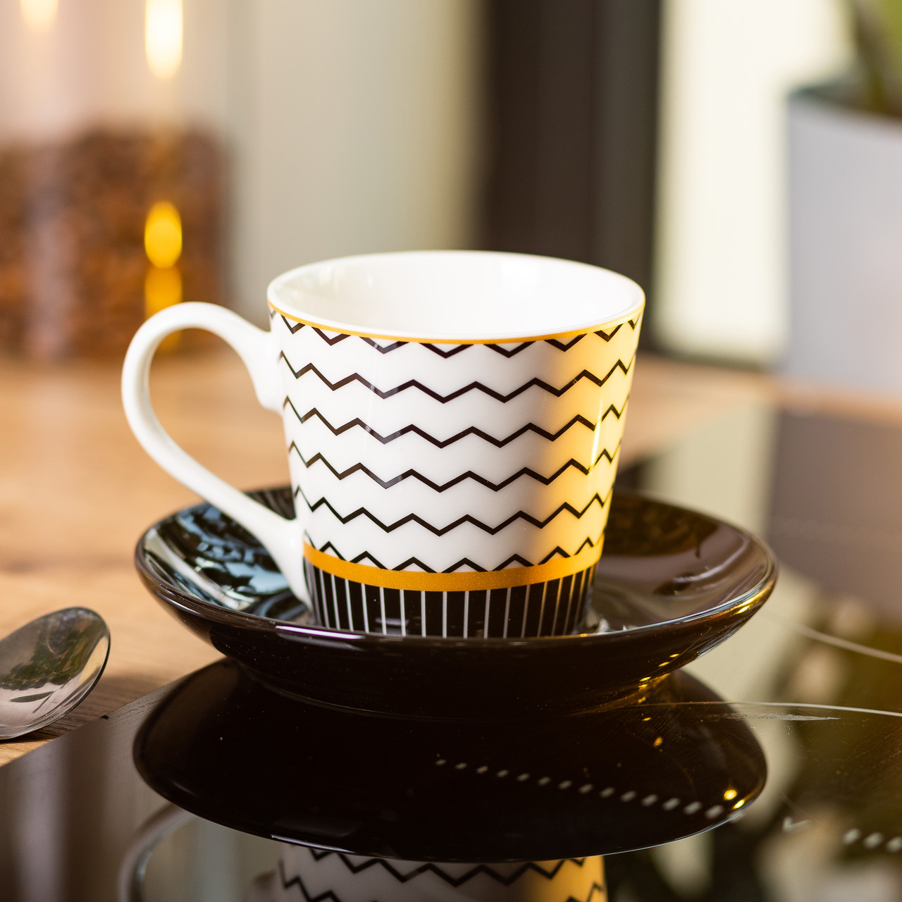 фарфорова чашка з чорним блюдцем 200 мл RX-N24708WH_RX-N24708WH_Milantium_3