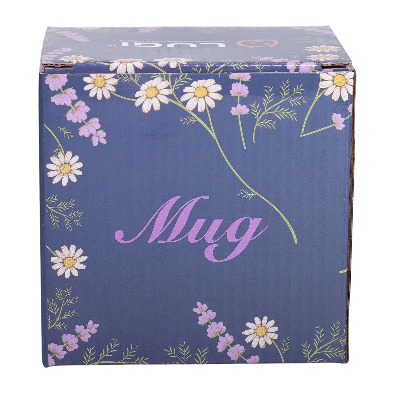 Керамическая чашка 400 (мл) с золотым ободком и золотой ручкой для чая и кофе Серая Lugi_RX-N240665G_Milantium_5