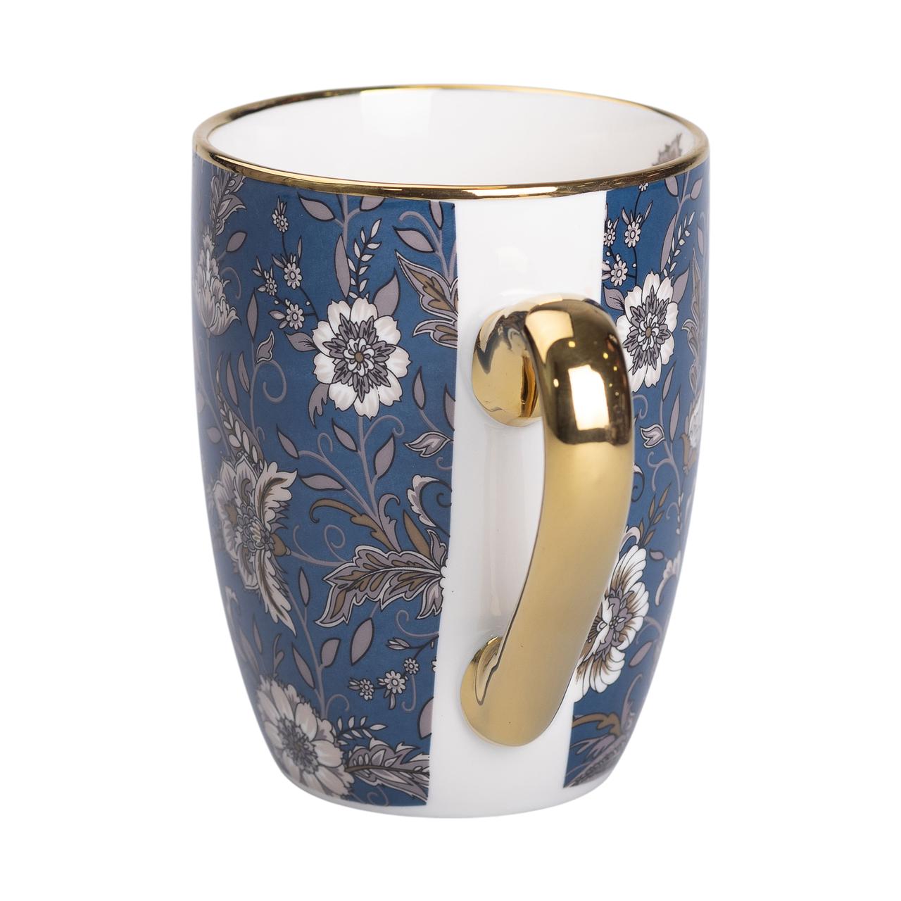 порцелянова чашка 400 мл із золотим обідком і золотою ручкою Синя RX-N240665BL_RX-N240665BL_Milantium_2
