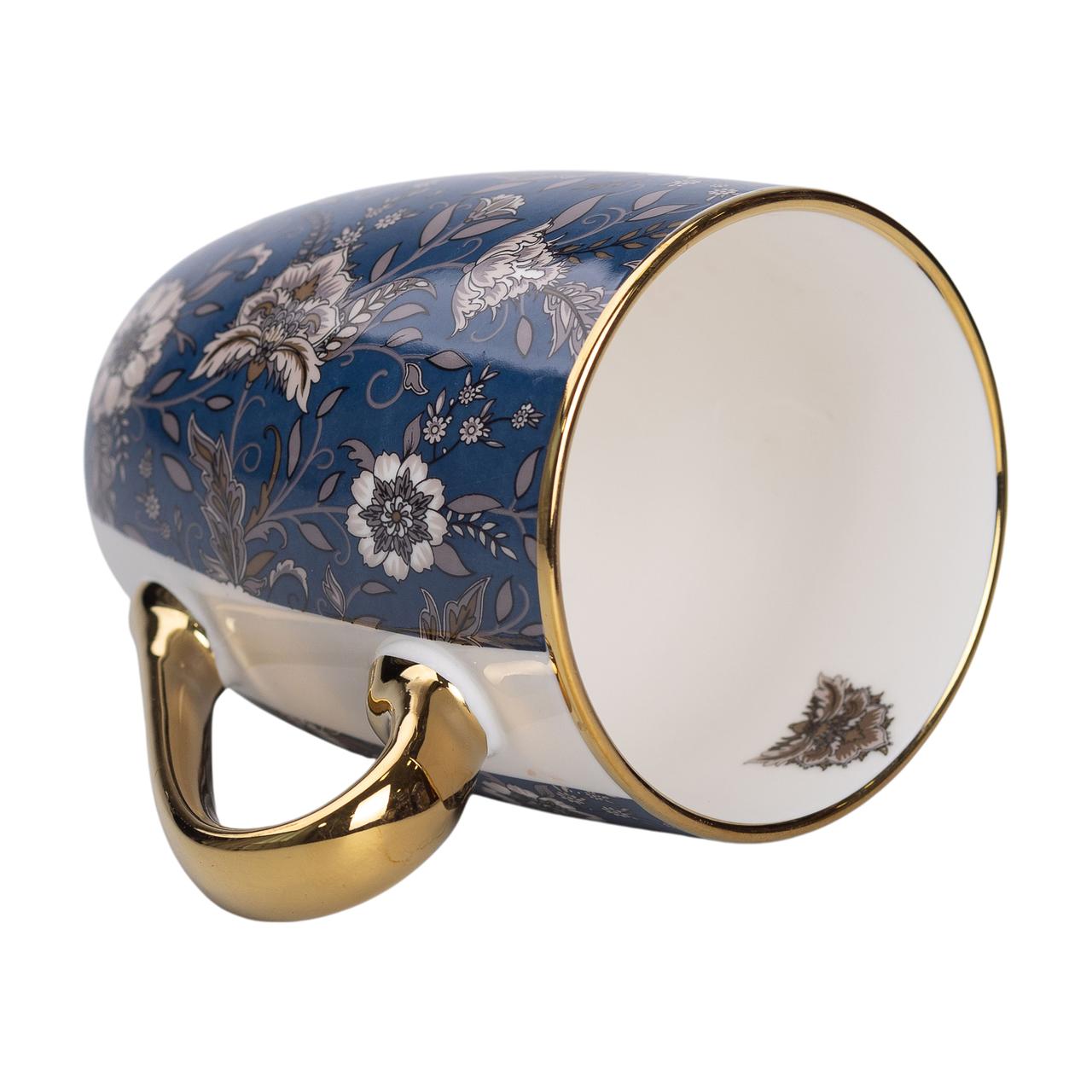 порцелянова чашка 400 мл із золотим обідком і золотою ручкою Синя RX-N240665BL_RX-N240665BL_Milantium_3