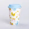 Керамічна склянка з силіконовою кришкою та отвором для трубочки 420 (мл) кружка без ручки_RX-N240546W_Milantium_1