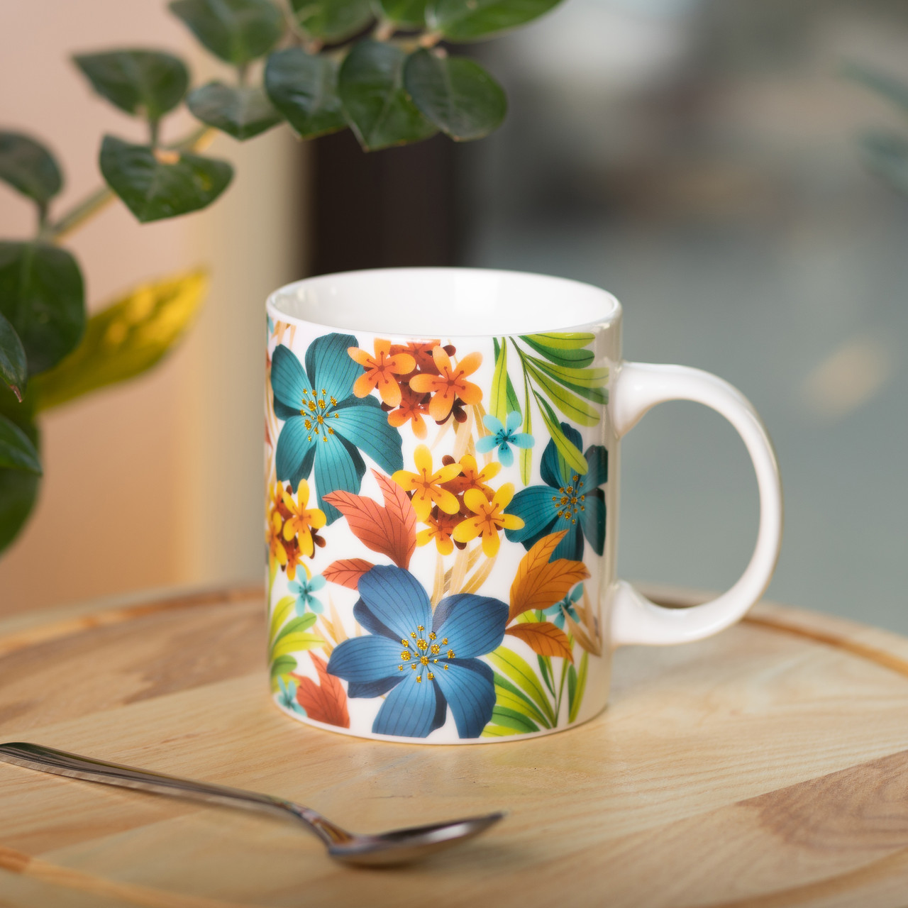 Кружка фарфорова з малюнком 400 (мл) для чая та кави RX-N240472BL_RX-N240472BL_Milantium_4