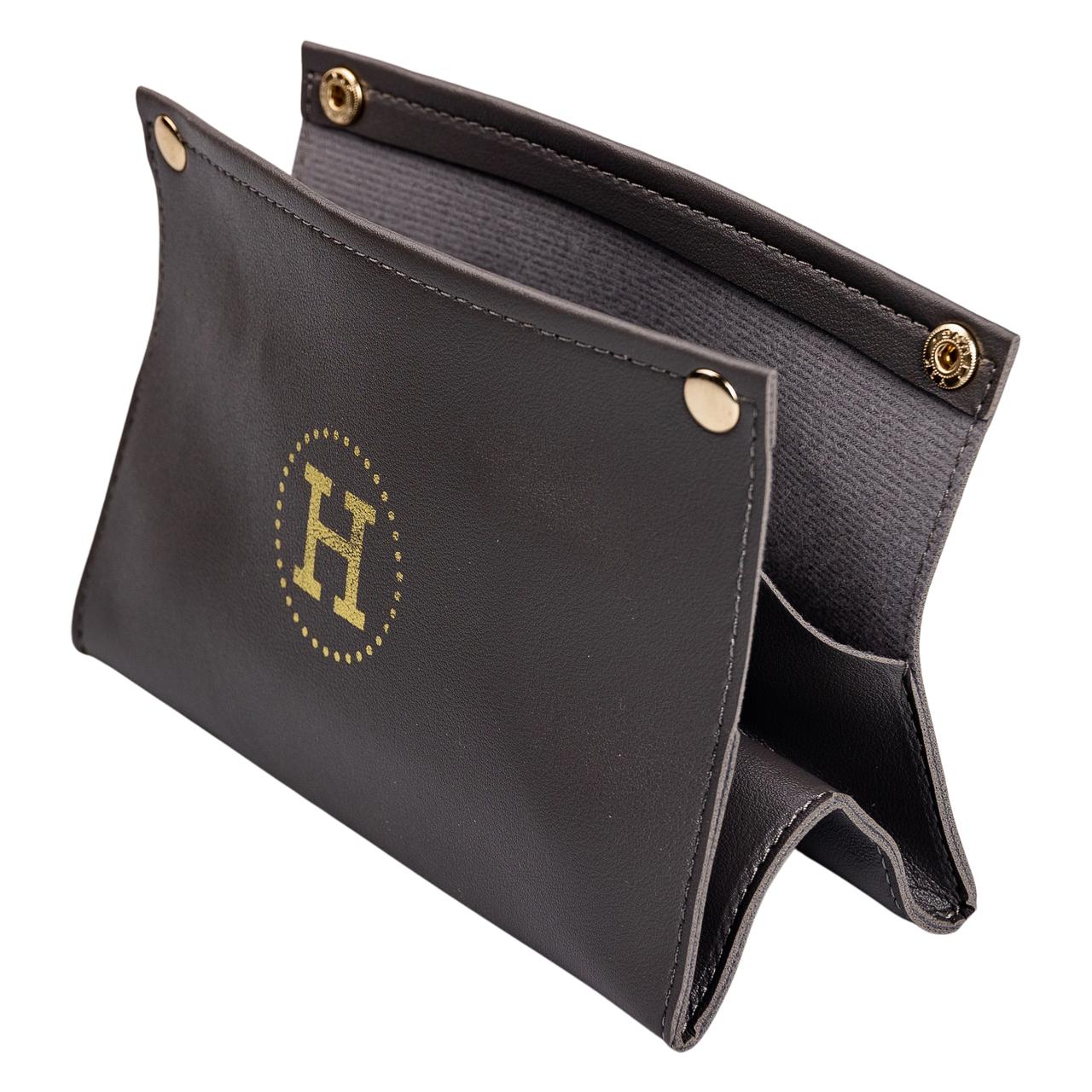 Салфетница из эко кожи 20х7.5х11.5 см органайзер для салфеток автомобильный на кнопках Серый_HP-3-213G_Milantium_2