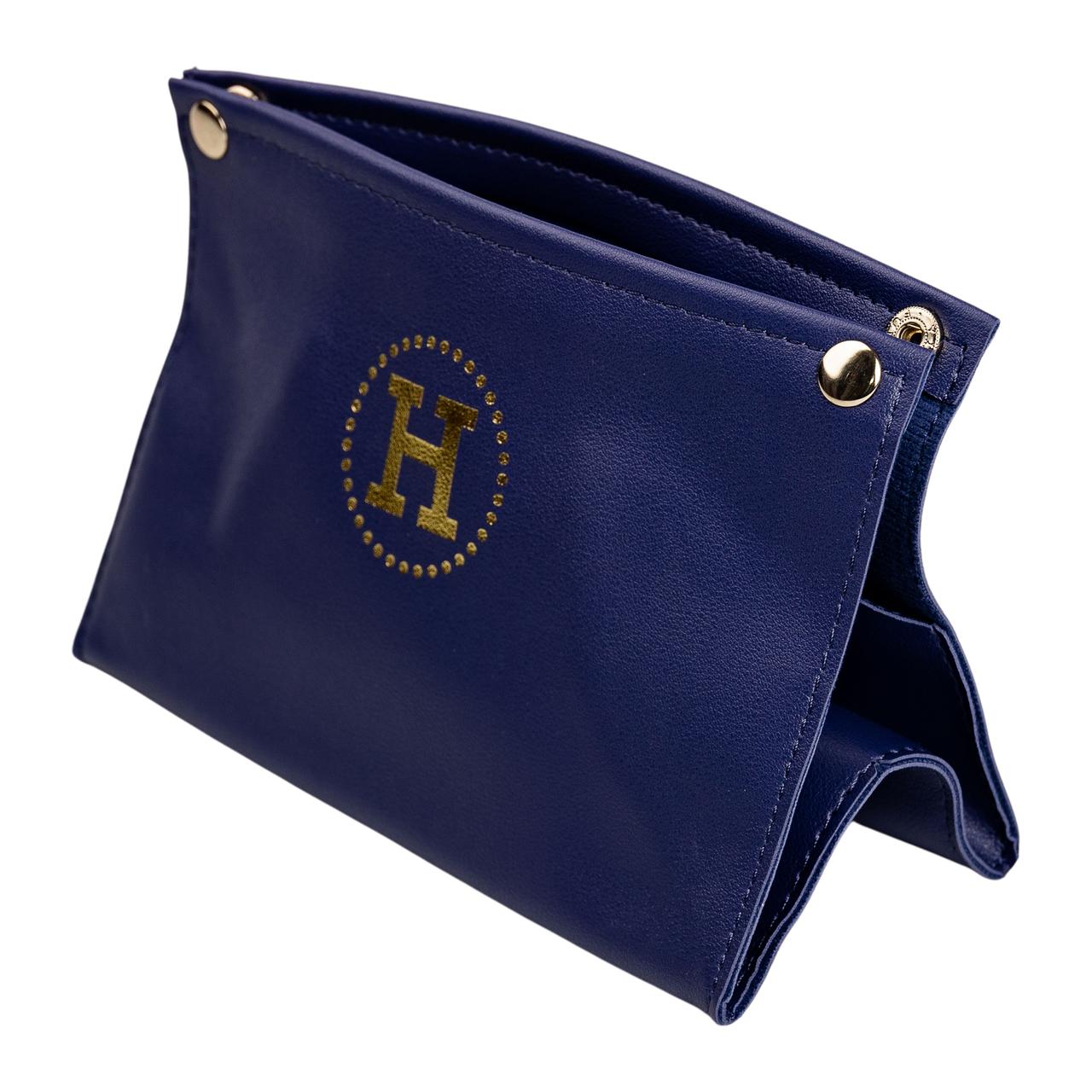 Салфетница из эко кожи 20х7.5х11.5 см органайзер для салфеток автомобильный на кнопках Синий_HP-3-213BL_Milantium_3