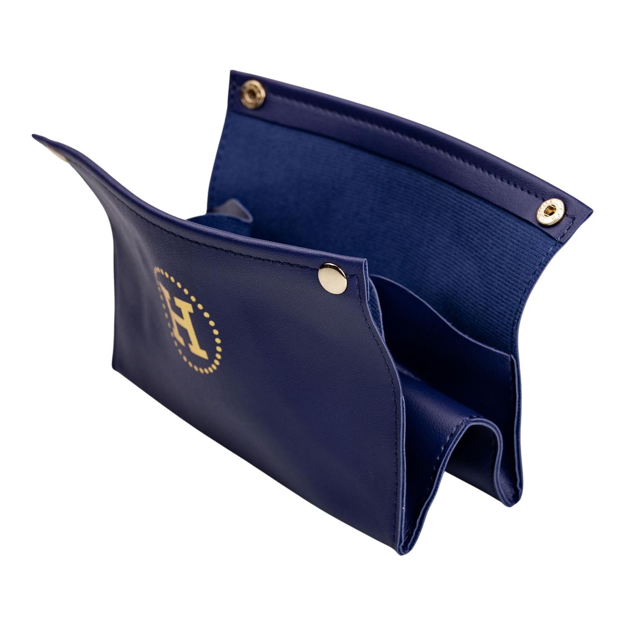 Салфетница из эко кожи 20х7.5х11.5 см органайзер для салфеток автомобильный на кнопках Синий_HP-3-213BL_Milantium_5