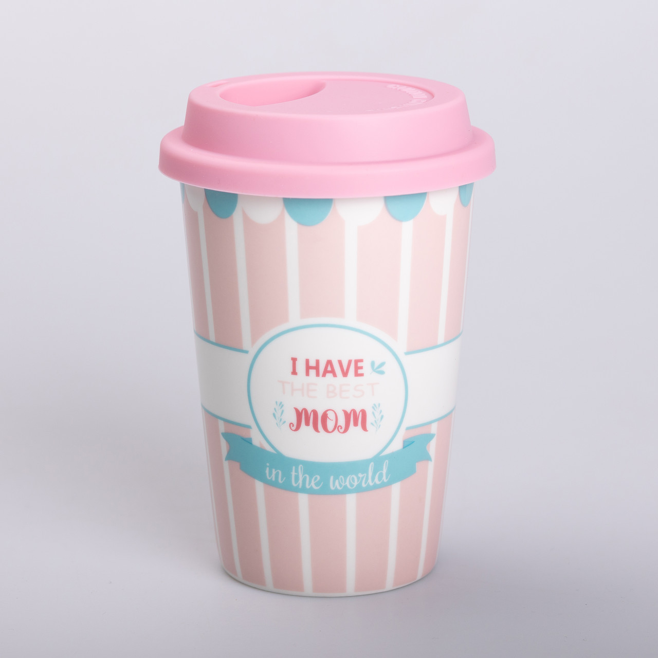 Склянка керамічна 420 (мл) з силіконовою кришкою I have the best mom – купити в Україні недорого