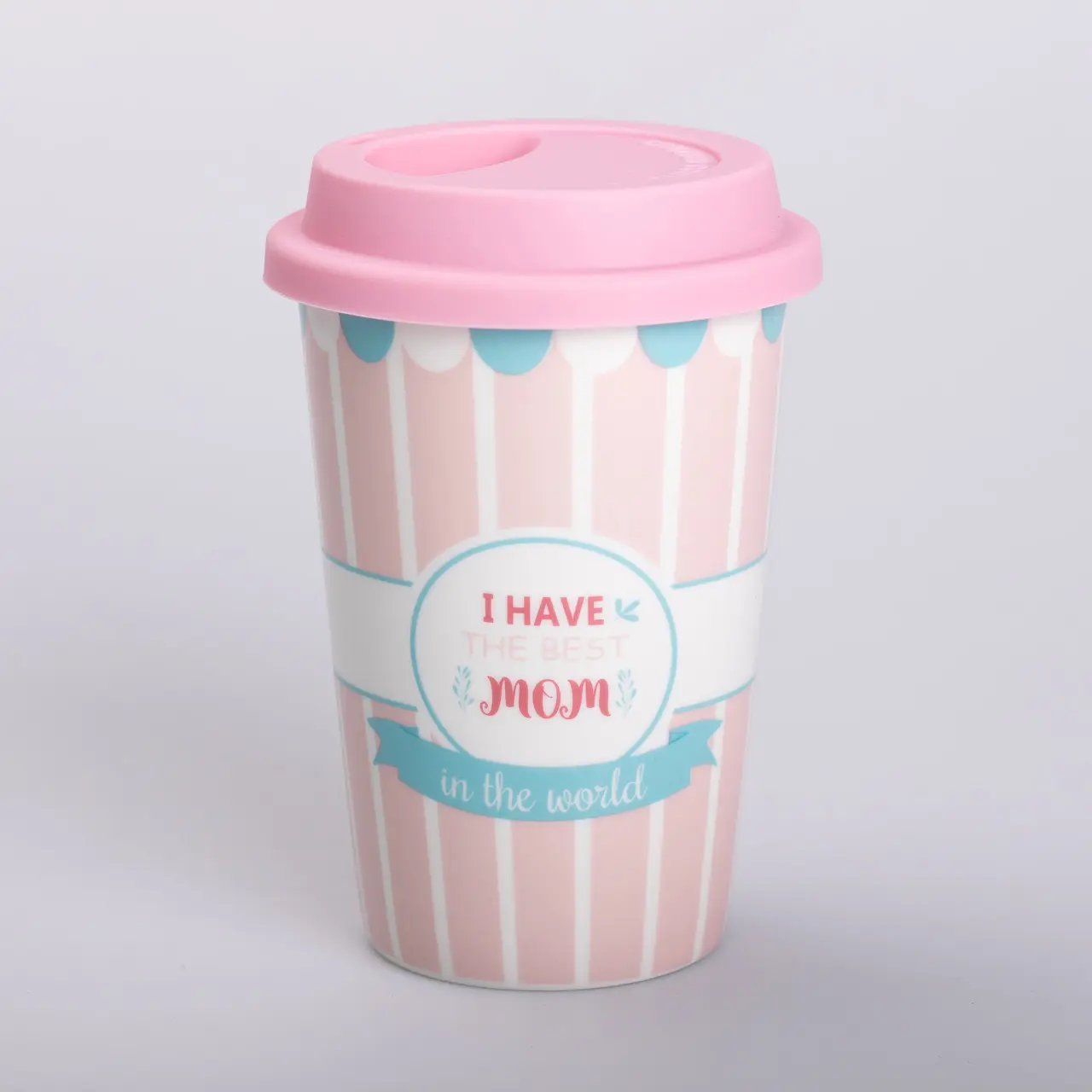 Склянка керамічна 420 (мл) з силіконовою кришкою I have the best mom – купити в Україні недорого