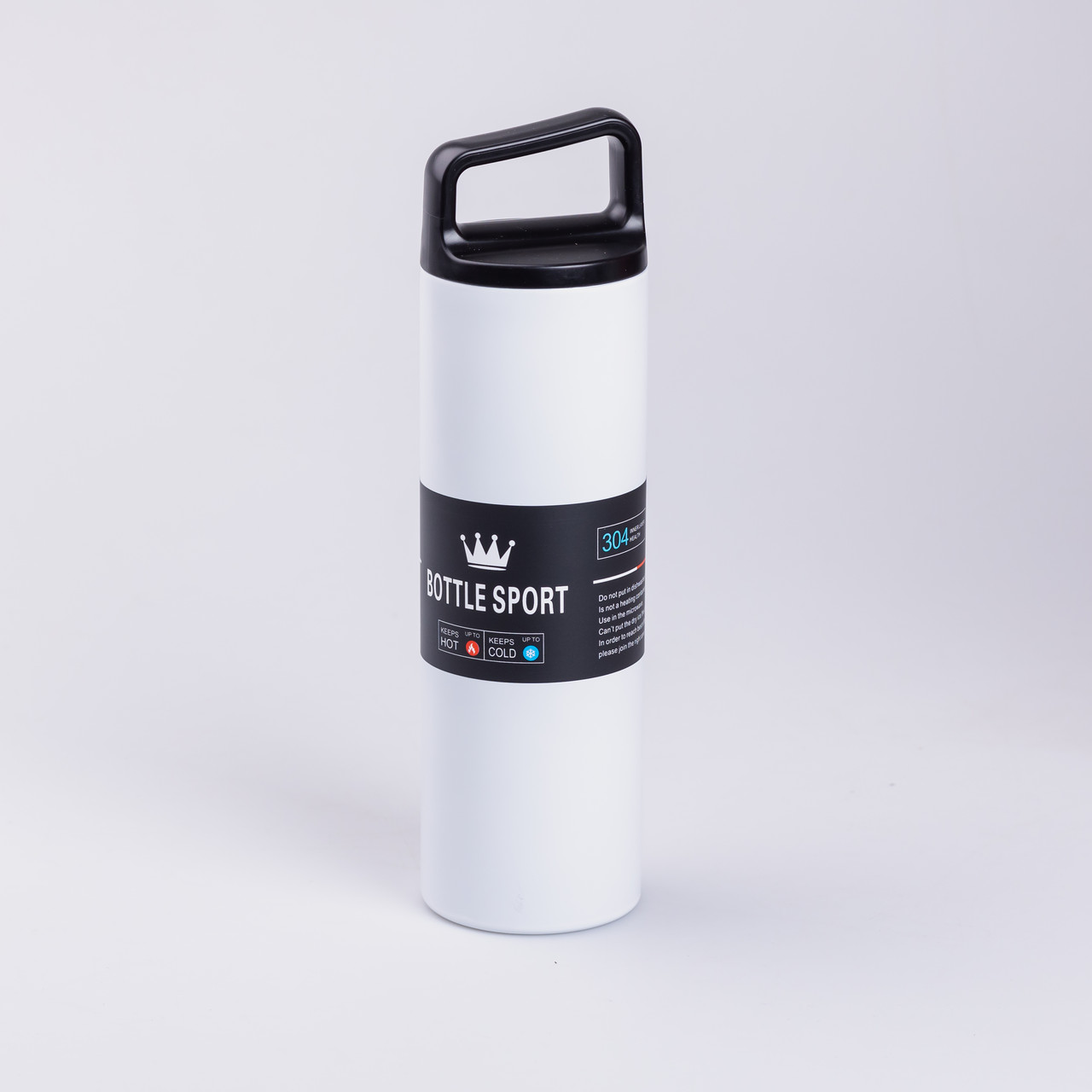 Термос металевий 500 мл з нержавіючої сталі Bottle Sport з ручкою білий_HPGM5009W_Milantium_1