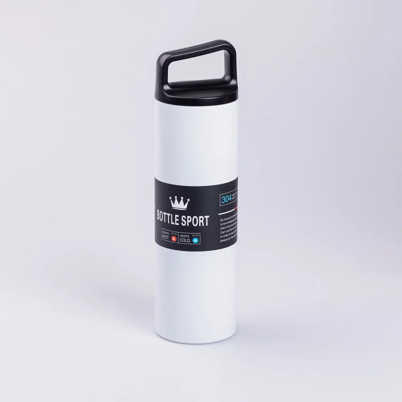 Термос металевий 500 мл з нержавіючої сталі Bottle Sport з ручкою білий – купити в Україні недорого