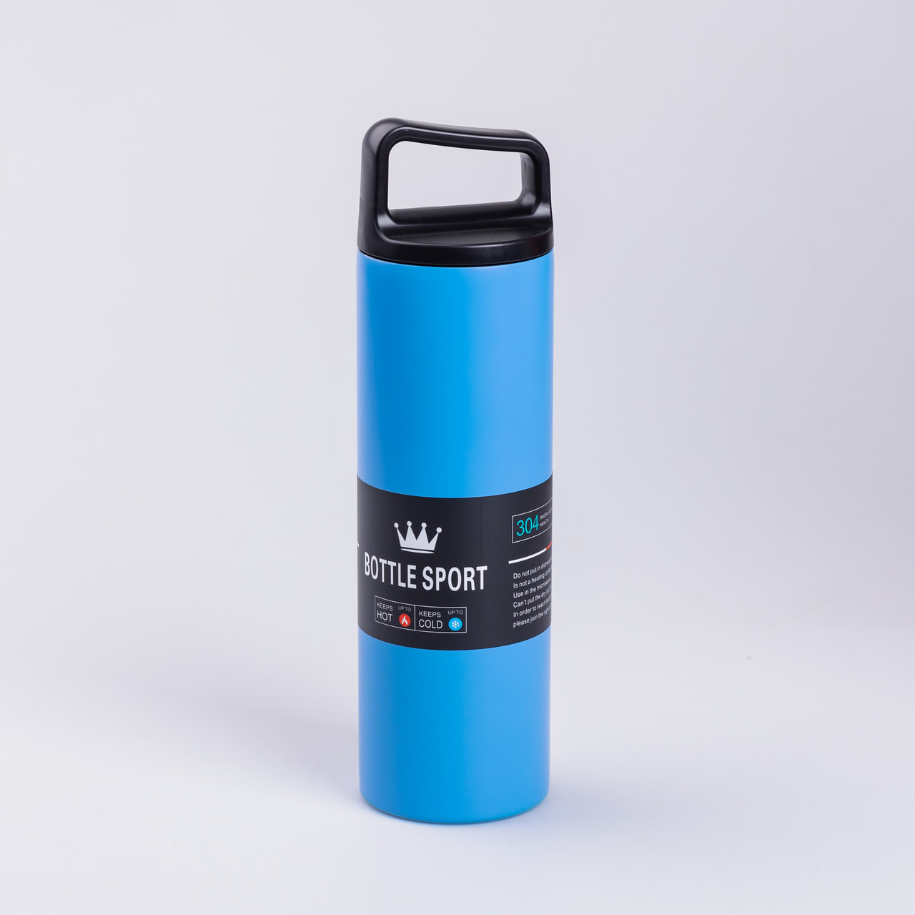 Термос металевий 500 мл з нержавіючої сталі Bottle Sport з ручкою синій_HPGM5009BL_Milantium_1