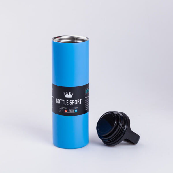 Термос металевий 500 мл з нержавіючої сталі Bottle Sport з ручкою синій_HPGM5009BL_Milantium_2